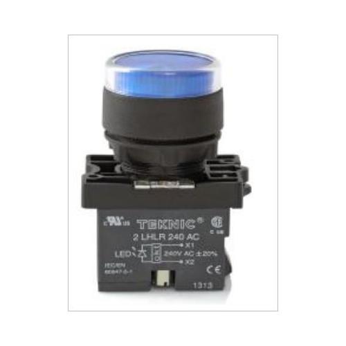Teknic Blue LED/ Blue Lens Illuminated Flasher Actuator With Integral LED Bulb, P2ALRF6LF